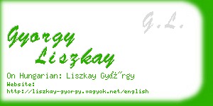 gyorgy liszkay business card